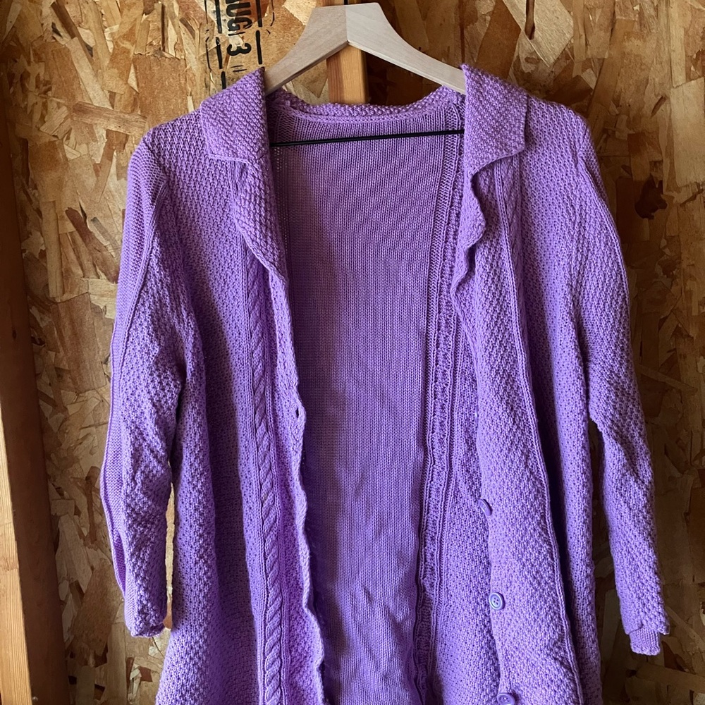 Vibrant Lilac Knit Sweater - Dress Up or Down!